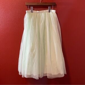 Anthropologie x BHLDN Women’s NWT Lena Tulle Pistachio‎ Midi Bridesmaid Skirt